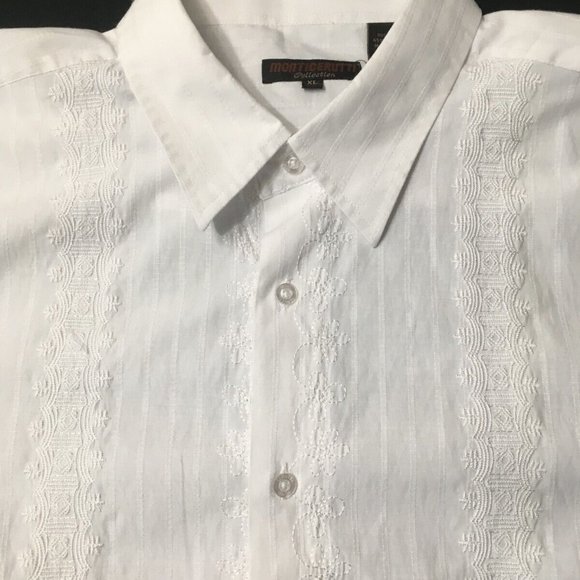 80's MEN'S WESTERN MONTICERUTTI EMBROIDERED hippie textured stitching white hip - Picture 6 of 8